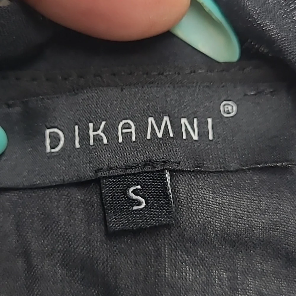 Dikamni Black Floral Lightweight Linen Mesh Panel Dress Size S - Picture 4 of 6